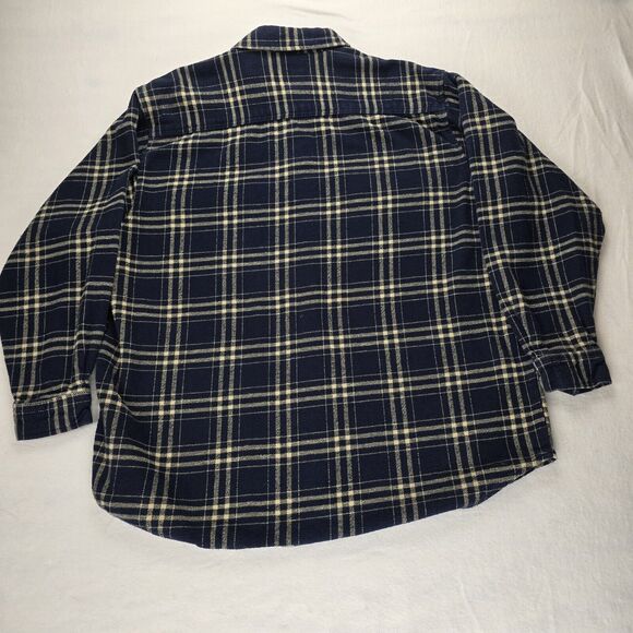 Men's Flannel Shirt Size XXL Blue Plaid Button-Down Caribou Creek 100% Cotton - Picture 3 of 4